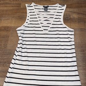 Rue21 stripped tank with cross cut in the front!